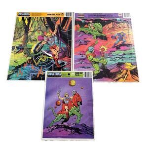 1980's Masters Of The Universe Golden Frame Tray Board Puzzles Set of 3 Skeletor